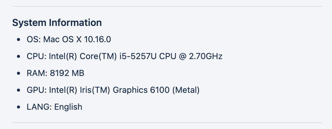 System Information Section