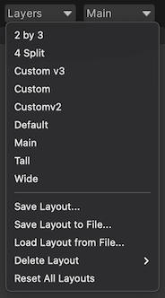 Layouts Menu